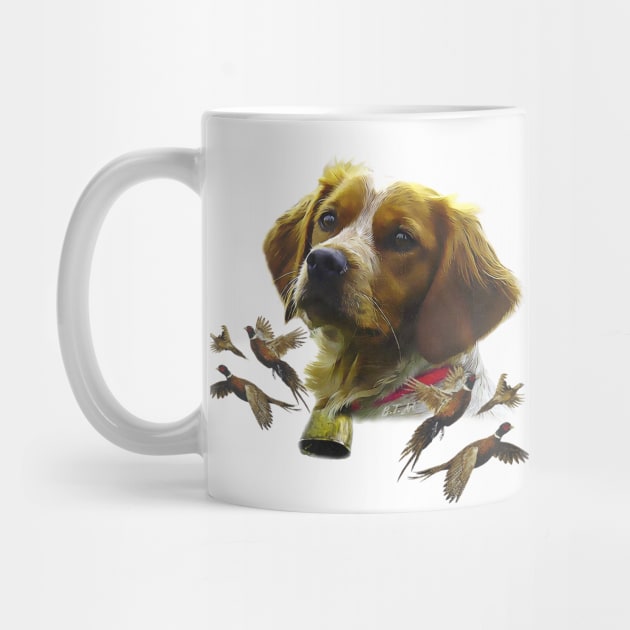 Brittany Spaniel Art by German Wirehaired Pointer 